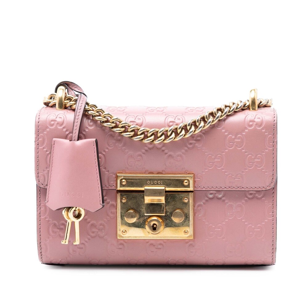 Pre-Loved Gucci Small Guccissima Padlock Crossbody